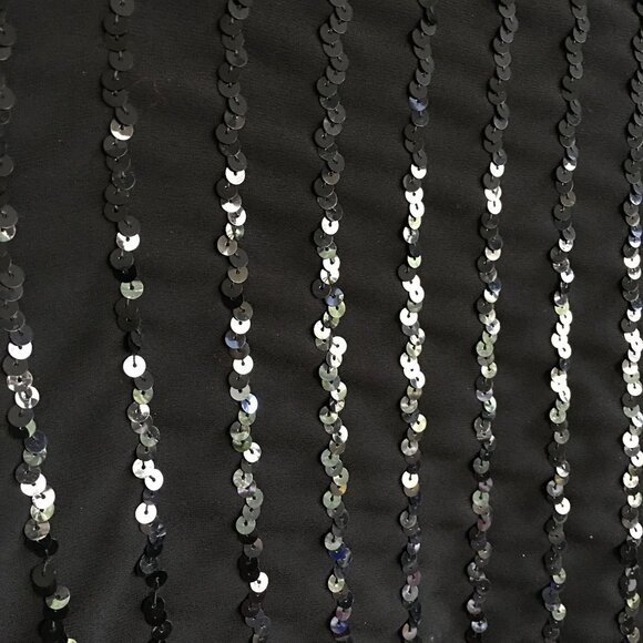 Vintage 1980s Long Sleeve Sheer Black Sequin Evening Blouse -- Not Too Sheer. - Picture 7 of 11